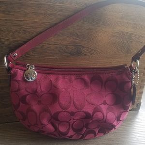 Coach Maroon Signature C Mini Purse